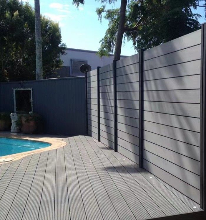 Modern Bahçe Sabit Renk Düşük Bakım WPC Çit